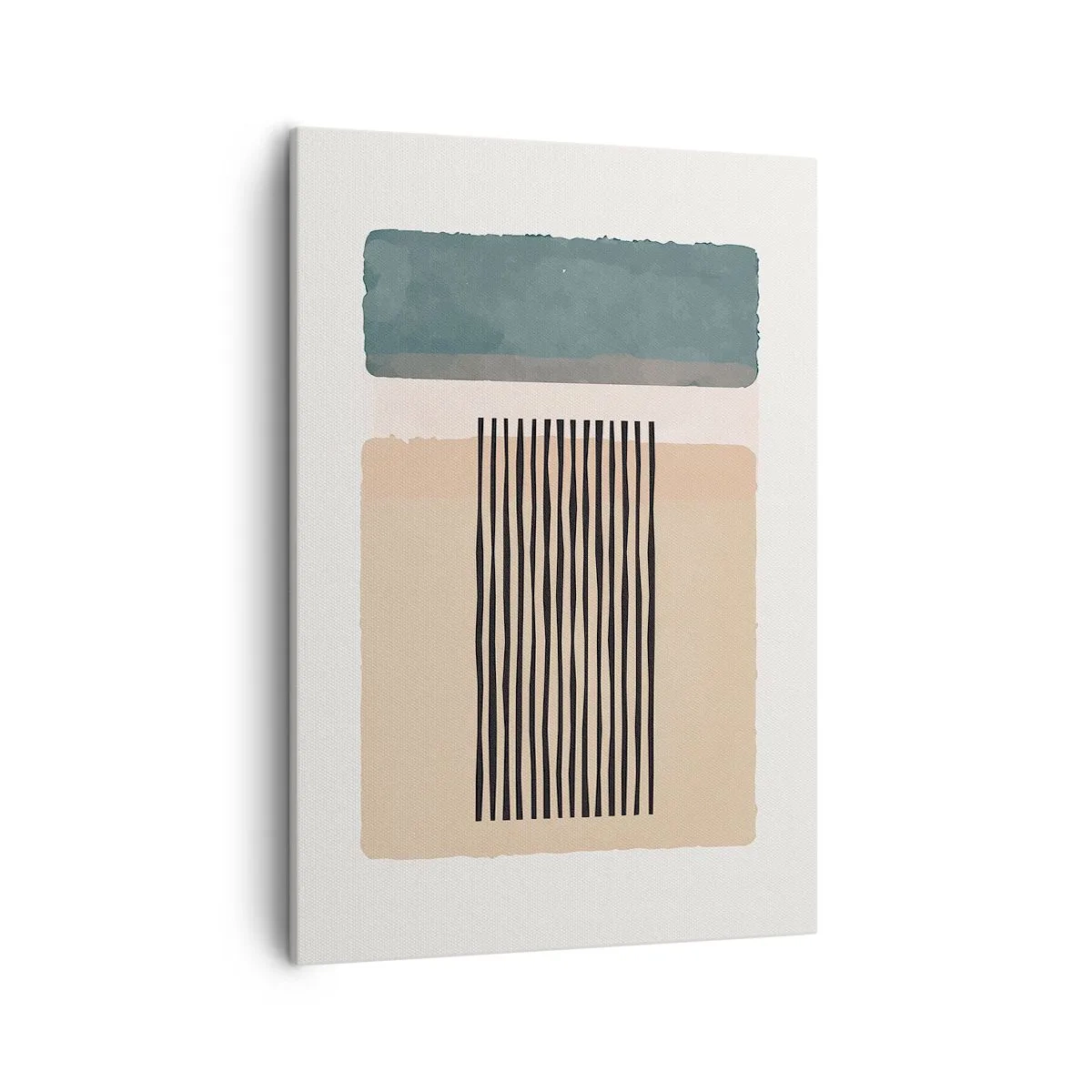 Bild auf Leinwand - Leinwandbild - Minimalistische geometrische Formen in Beige- und Grüntönen - 50x70cm - Alles ist in Ordnung - Moderne Wanddekoration für Wohnzimmer und Schlafzimmer ARTTOR