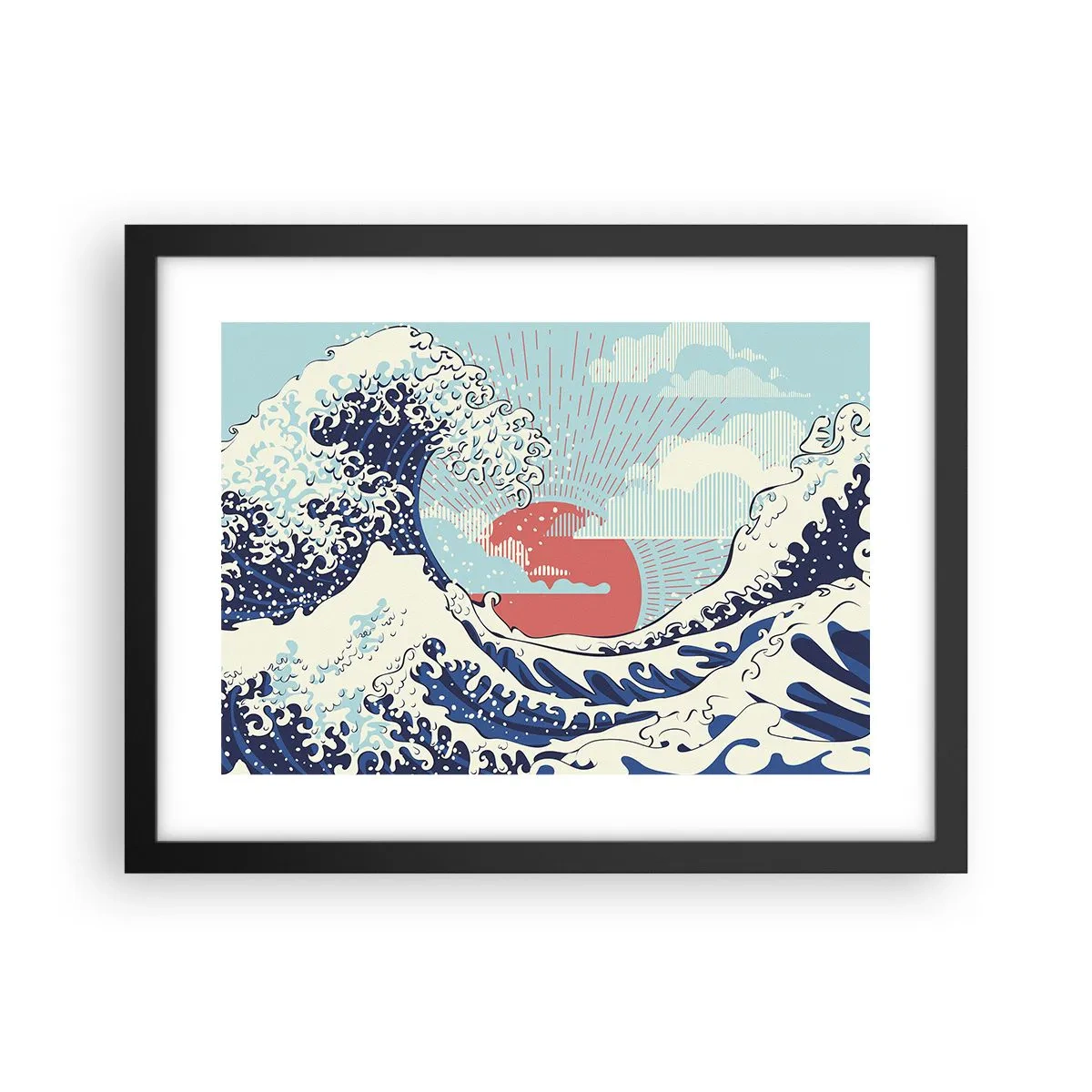 Poster in einem schwarzem Rahmen - Von japanischer Inspiration - 40x30 cm