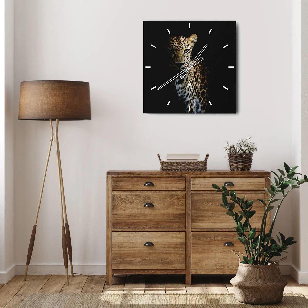 Wanduhr - Glasuhr - Dunkle Schönheit - 30x30 cm