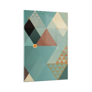 Glasbild - Bild auf glas - Geometrische Muster in Türkis- und Brauntönen - 70x100cm - Einheit der Vielheit, Vielheit der Einheit - Moderne Wanddekoration für Wohnzimmer und Schlafzimmer ARTTOR