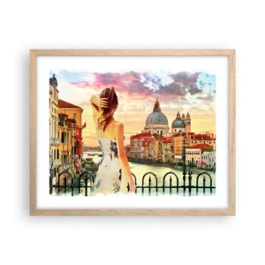 Poster in einem Rahmen aus heller Eiche - Als Abenteuer nur in ... - 50x40 cm