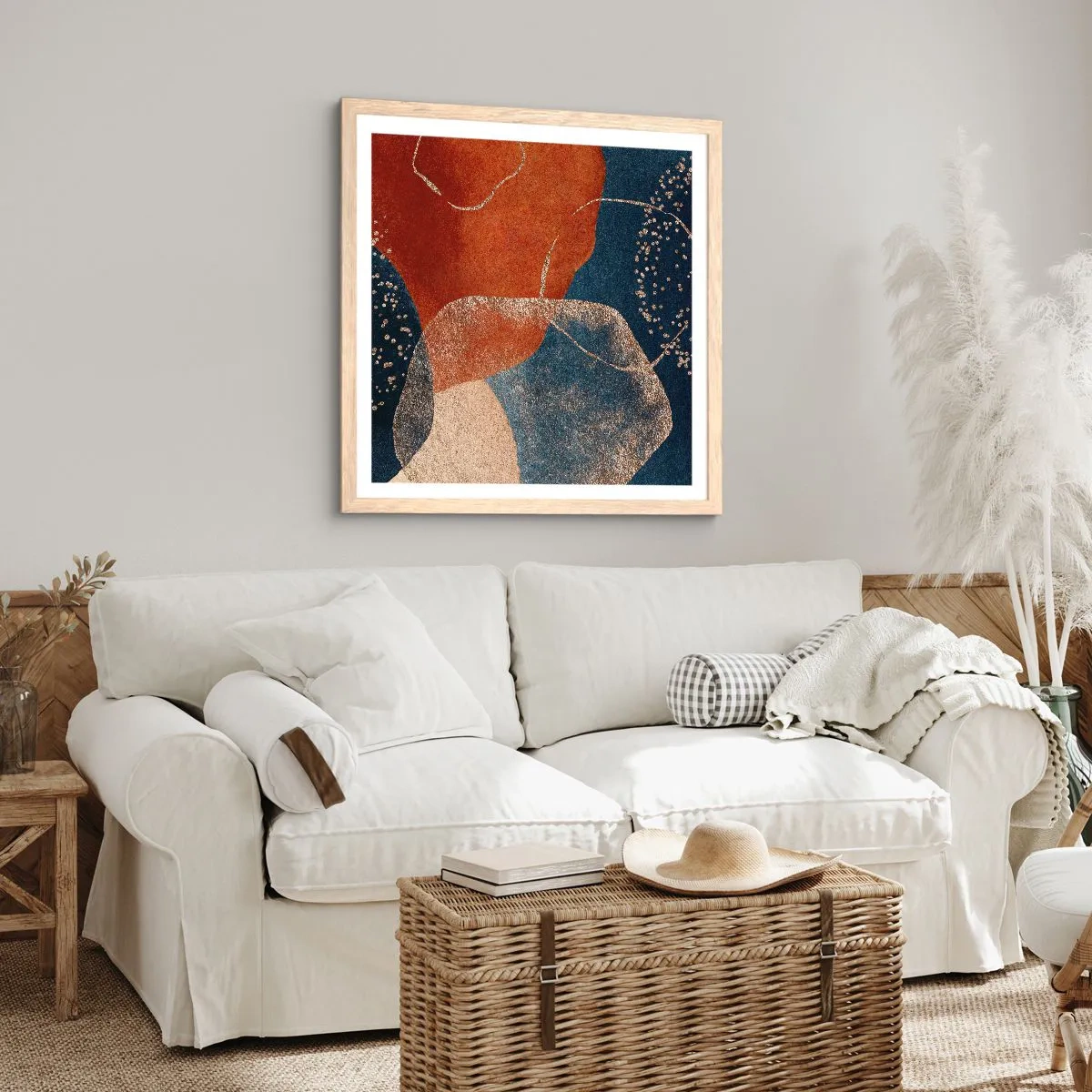 Poster in einem Rahmen aus heller Eiche - Die Leichtigkeit des Seins - 50x50 cm