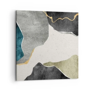 Bild auf Leinwand - Leinwandbild - Mosaikkomposition mit Goldfaden - 60x60 cm