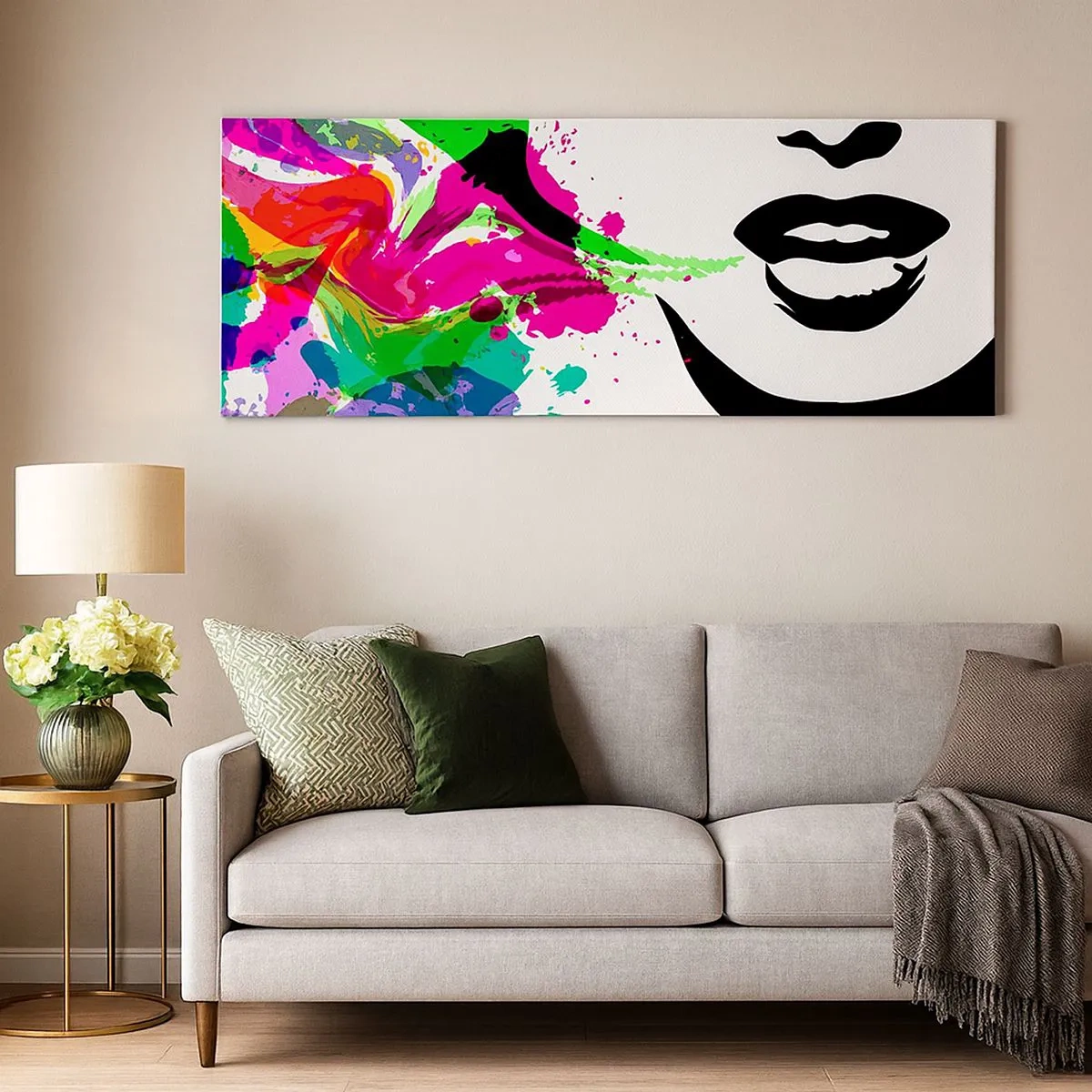 Bild auf Leinwand - Leinwandbild - Eine Geschichte in den Farben des Regenbogens - 100x40 cm