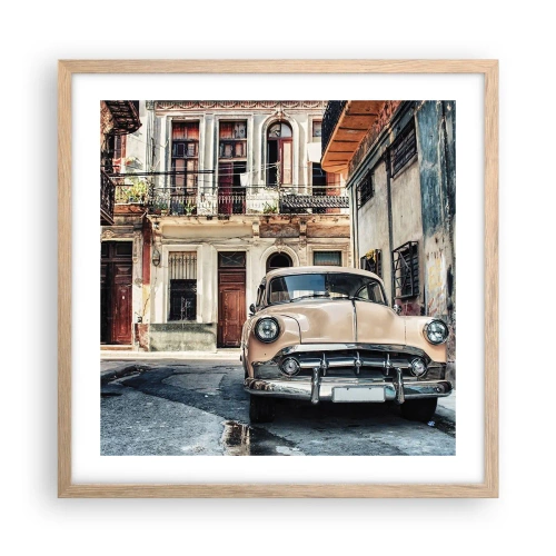 Poster in einem Rahmen aus heller Eiche - Die Siesta in Havanna - 50x50 cm