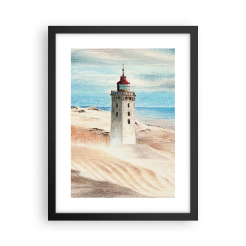 Poster in einem schwarzem Rahmen - Immer aufs Meer starrend - 30x40 cm