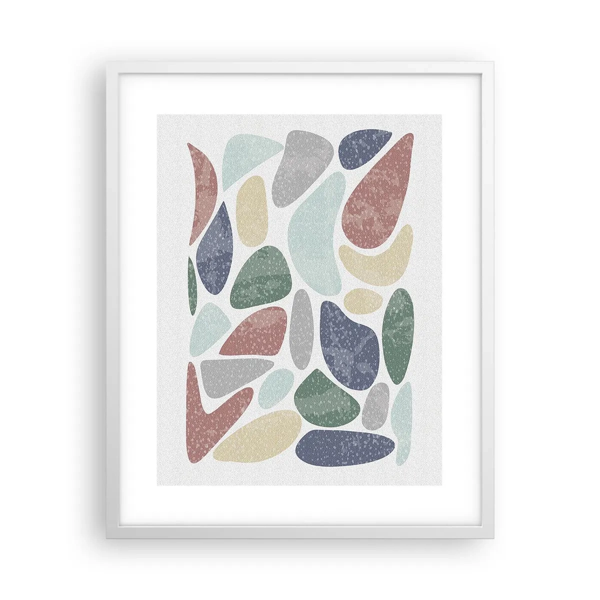 Poster in einem weißen Rahmen - Mosaik aus pulverförmigen Farben - 40x50 cm