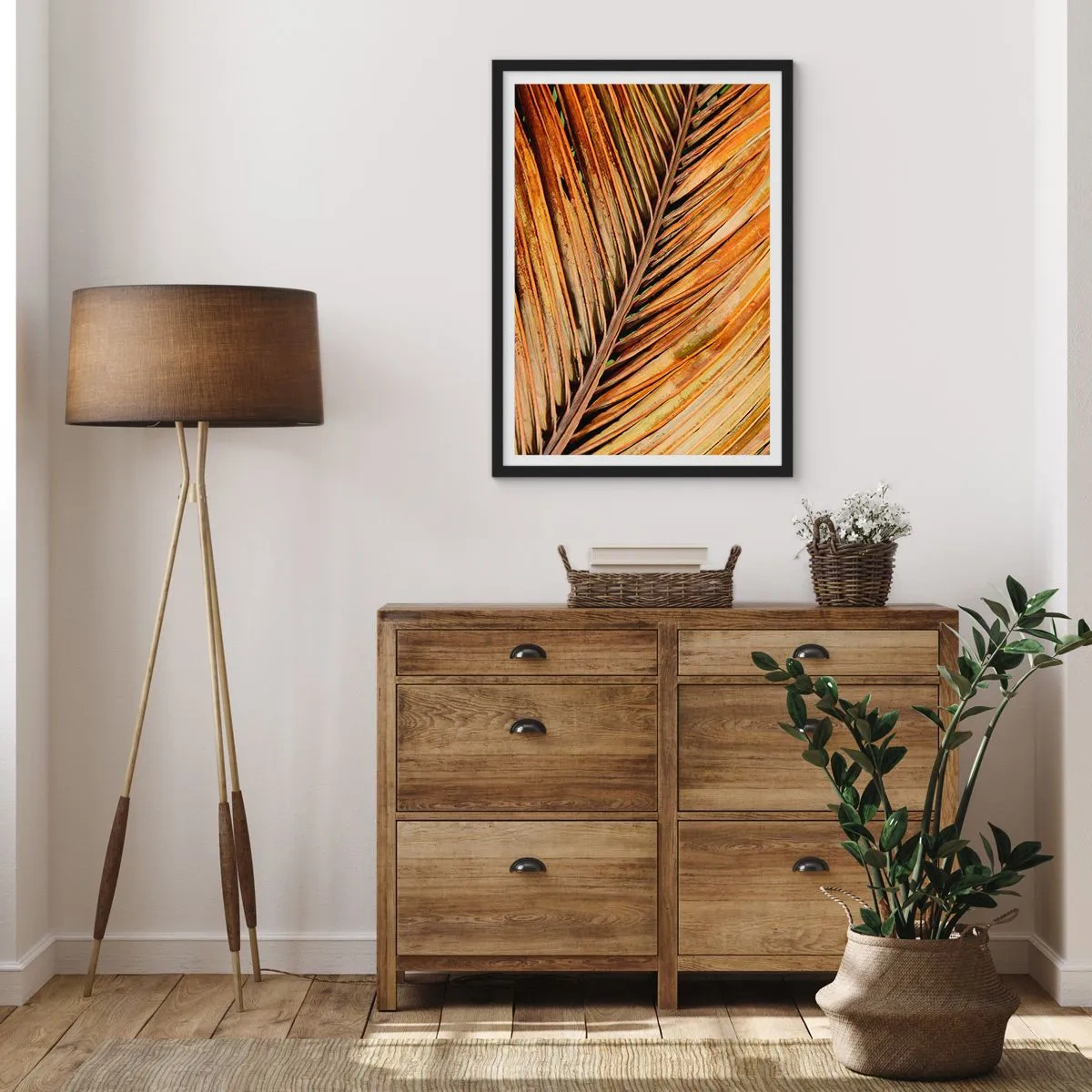 Poster in einem schwarzem Rahmen - Kokosnuss-Gold - 30x40 cm