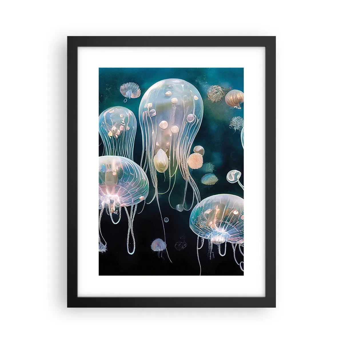 Poster in einem schwarzem Rahmen - Unterwasserball - 30x40 cm