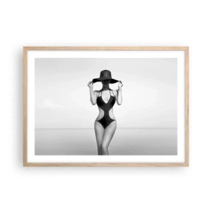 Poster in einem Rahmen aus heller Eiche - Mein Name ist: Eleganz - 70x50 cm