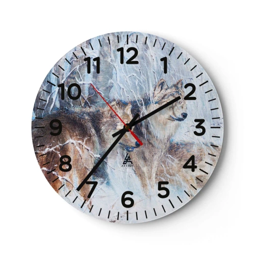 Wanduhr - Glasuhr - Beachtung! Hier kommt ... - 30x30 cm