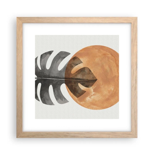 Poster in einem Rahmen aus heller Eiche - Immer die Sonne - 30x30 cm