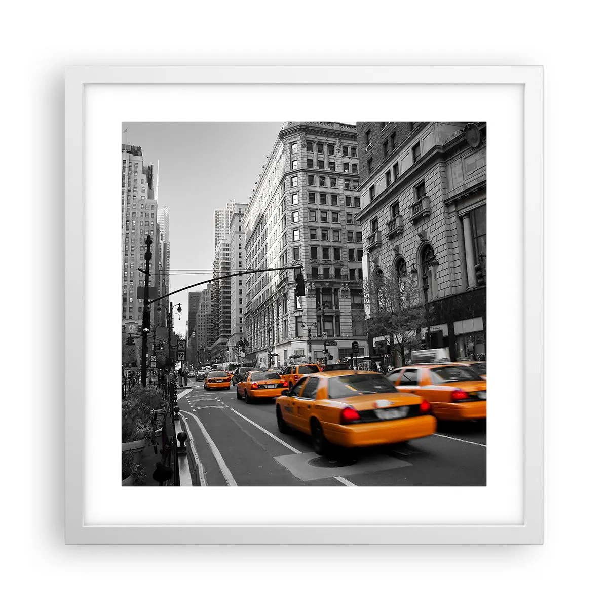 Poster in einem weißen Rahmen - Sonnen der Großstadt - 40x40 cm