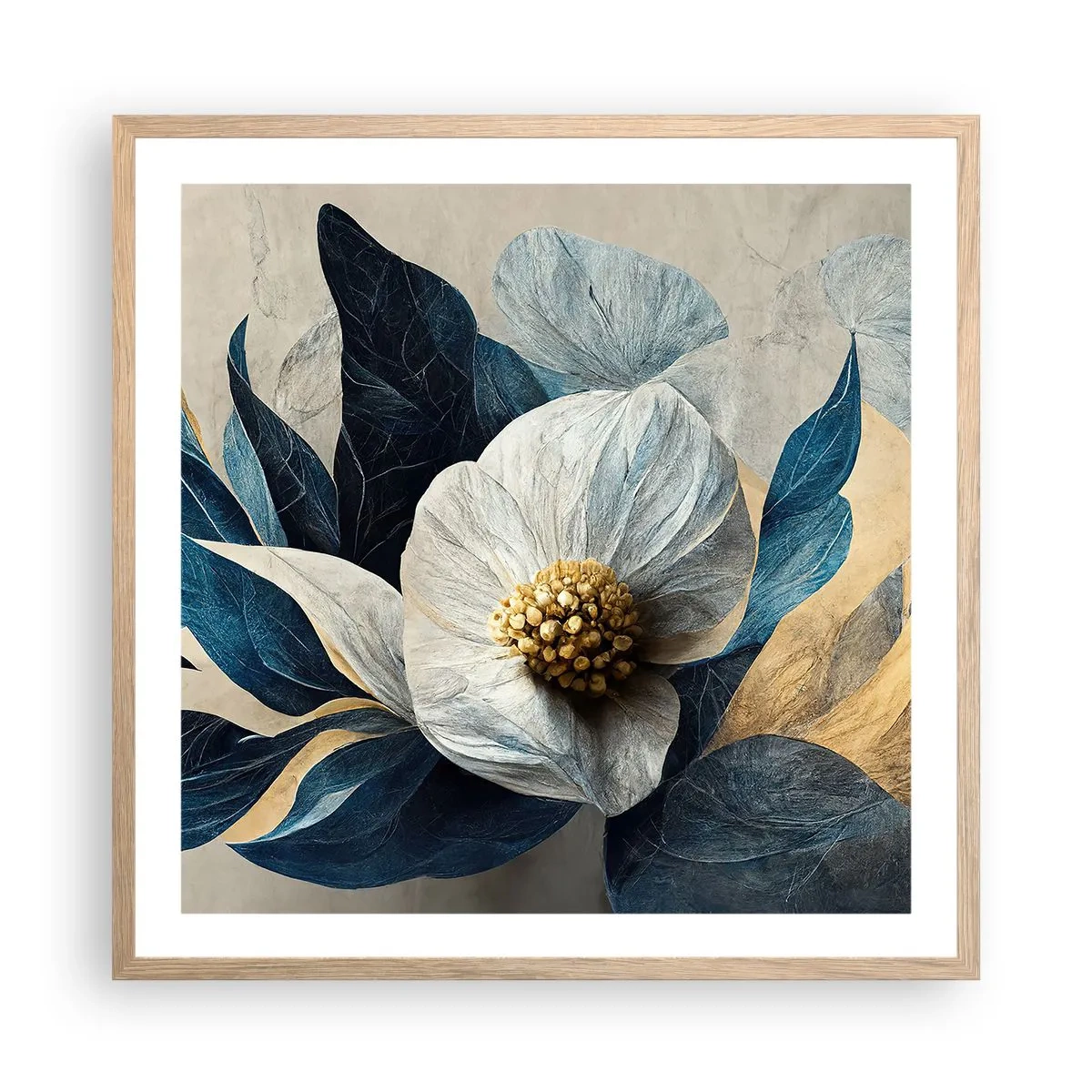 Poster in einem Rahmen aus heller Eiche - Er hat ein Herz aus Gold - 60x60 cm