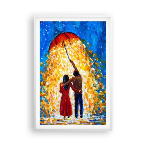 Poster in einem weißen Rahmen - Zauber eines Regenabends? - 61x91 cm
