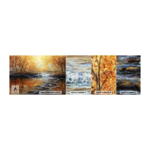 Fototapeten Muster Selbstklebend Deluxe Sticker - Der goldene Strom - Landschaft, Gebirgsbach, Wald - 100x30 cm