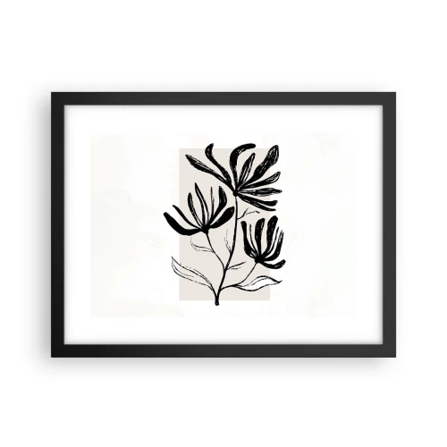 Poster in einem schwarzem Rahmen - Skizze für das Herbarium - 40x30 cm