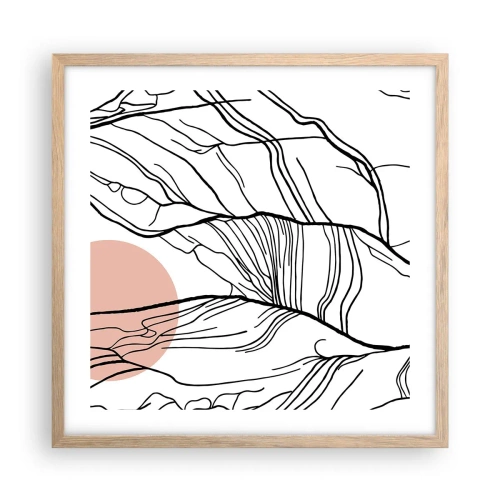 Poster in einem Rahmen aus heller Eiche - In einem Netz aus Zweigen - 50x50 cm