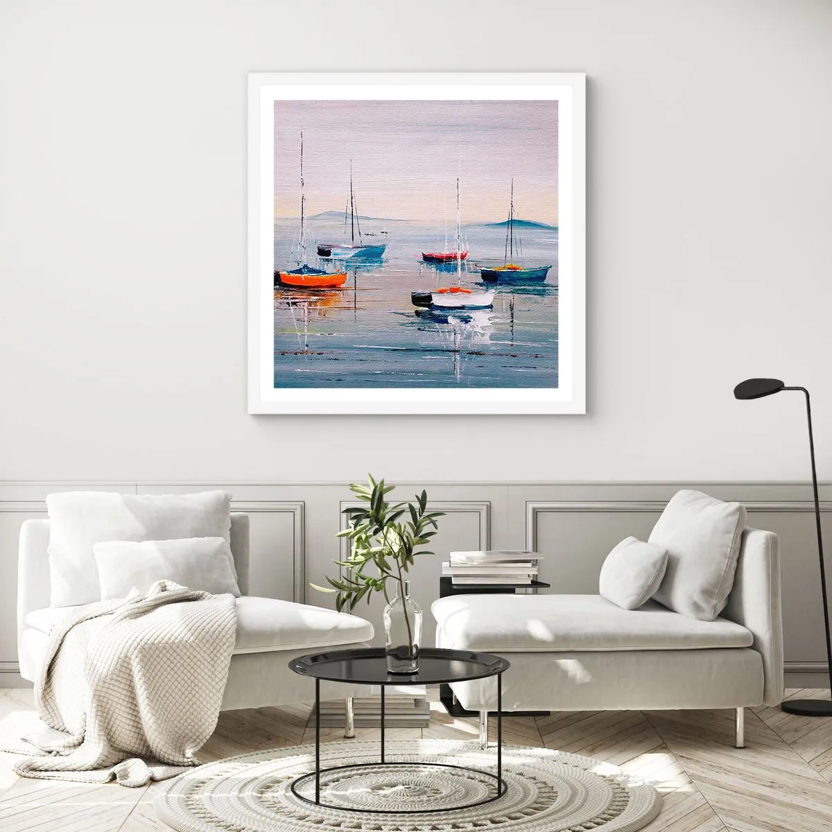 Poster in einem weißen Rahmen - Wohlverdiente Ruhe - 40x40 cm