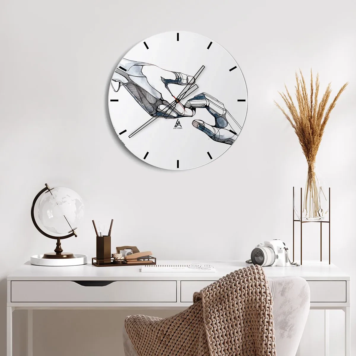 Wanduhr - Glasuhr - Eine gute Geste - 40x40 cm