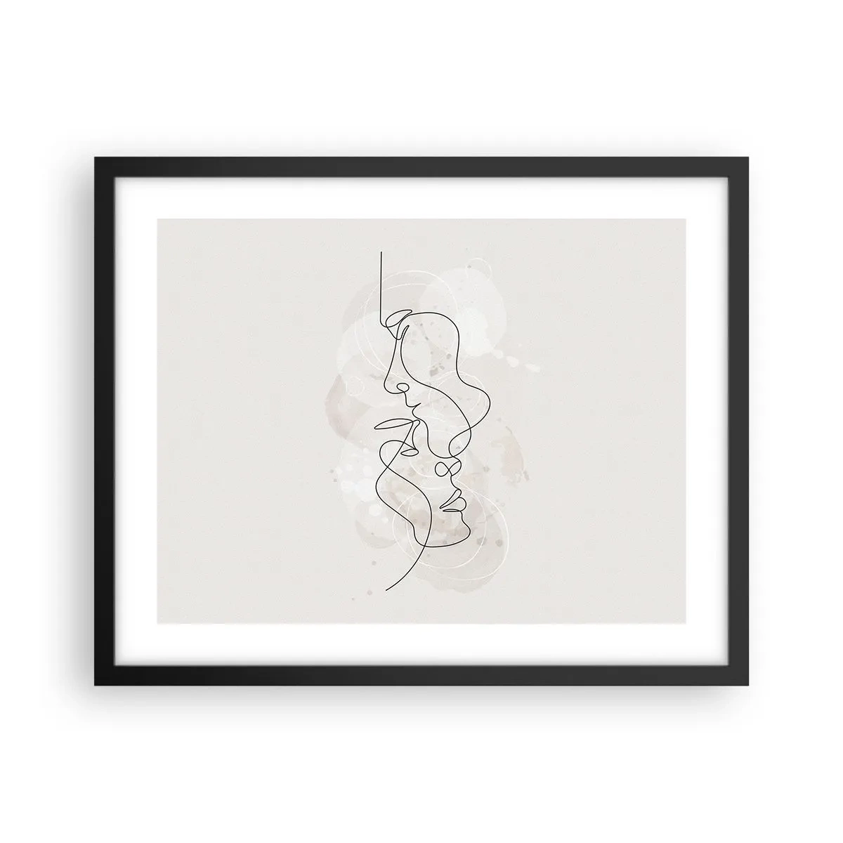 Poster in einem schwarzem Rahmen - Verstrickt in eine Umarmung - 50x40 cm