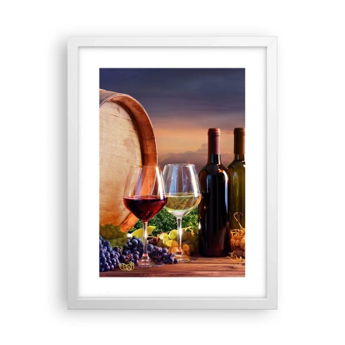 Poster in einem weißen Rahmen - Hier schmeckt das Leben - 30x40 cm