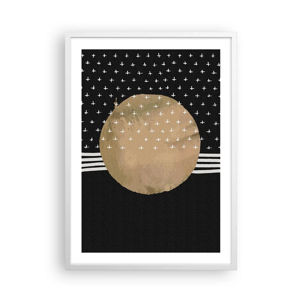 Poster in einem weißen Rahmen - Komposition: Galaxienflagge - 50x70 cm