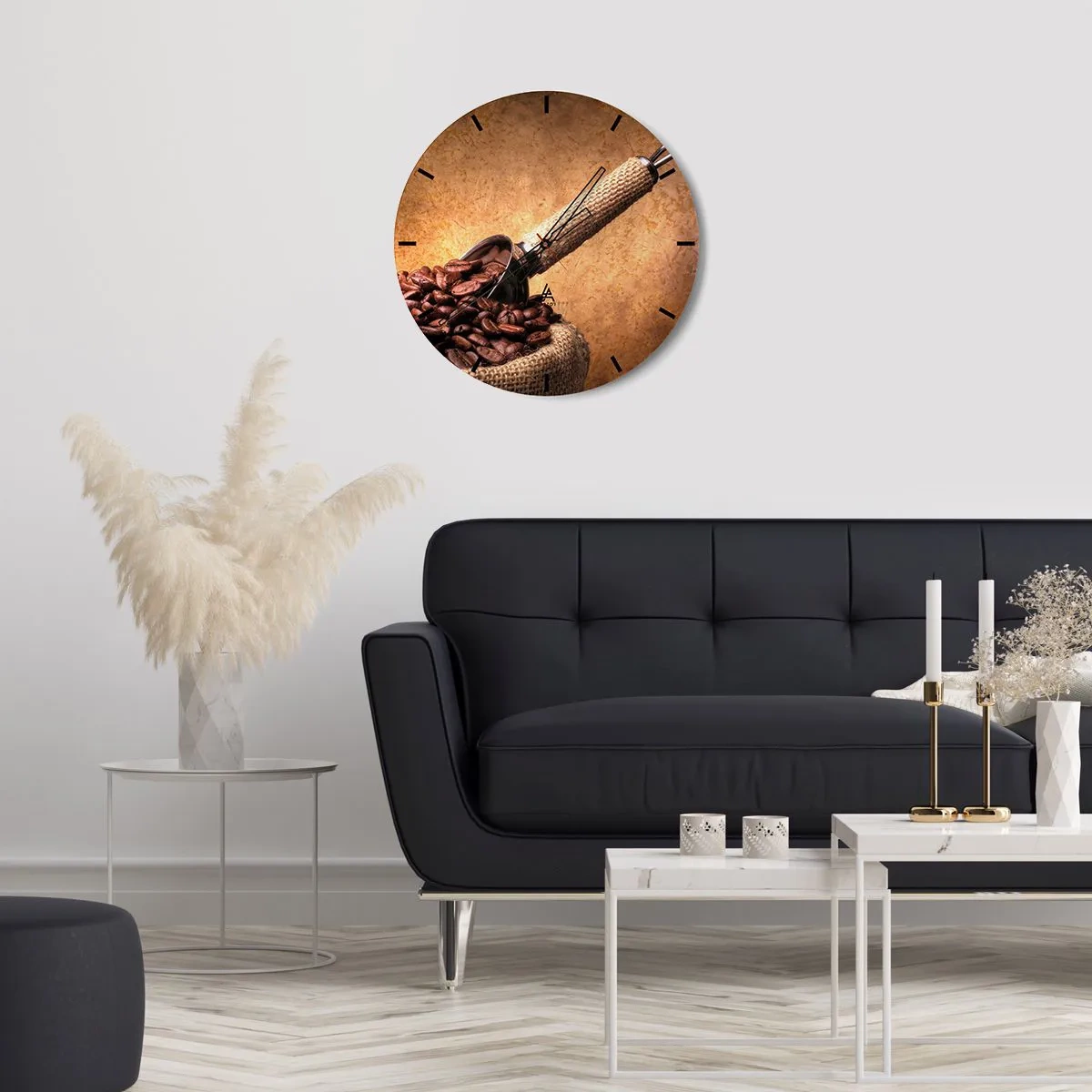 Wanduhr - Glasuhr - An der Quelle des Geschmacks - 40x40 cm