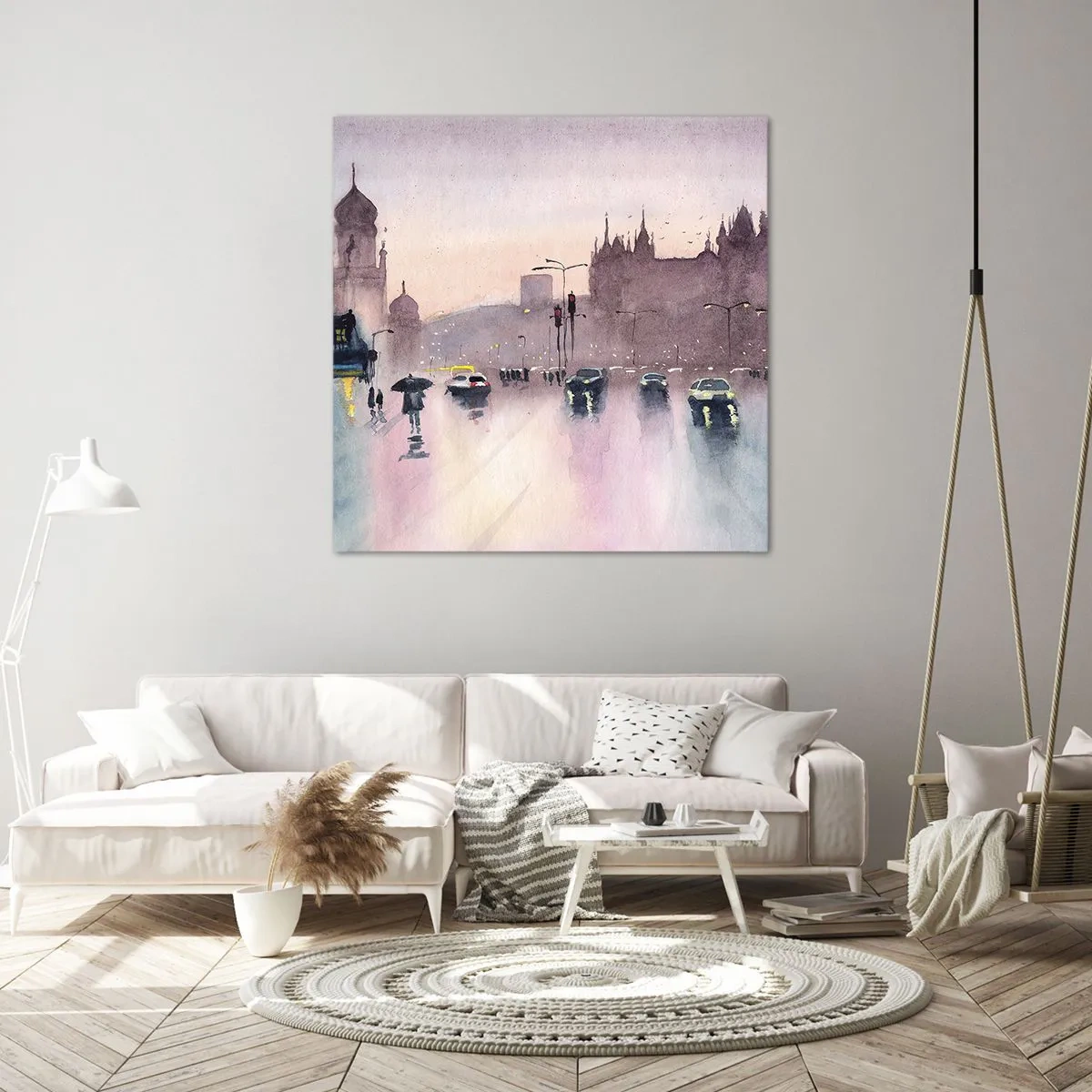 Bild auf Leinwand - Leinwandbild - Im regnerischen Dunst - 30x30 cm