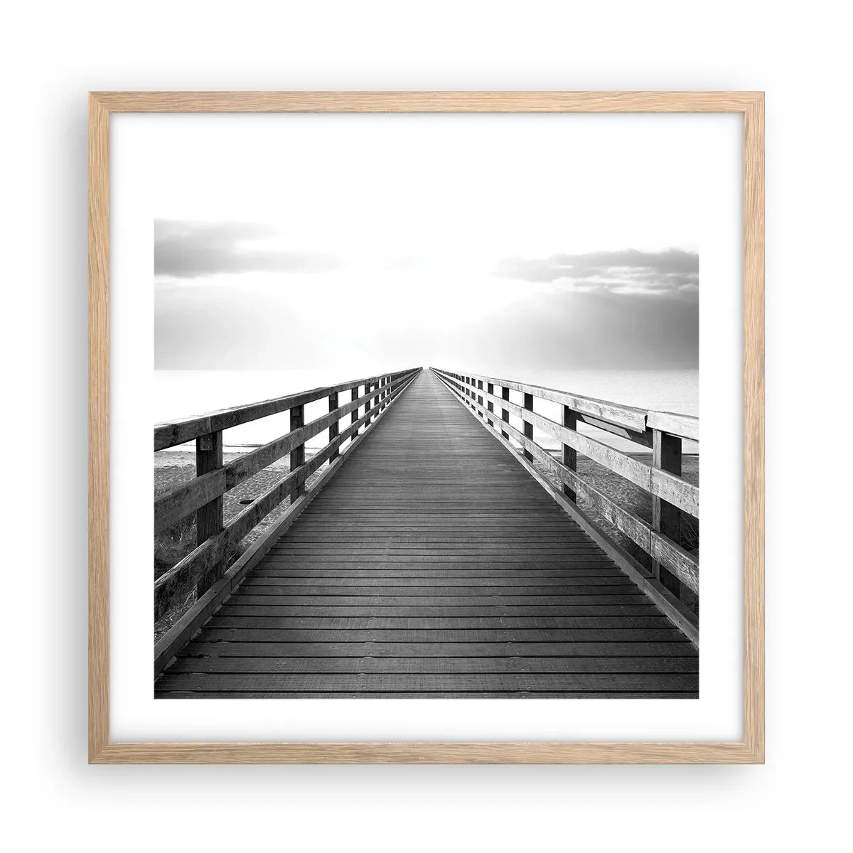 Poster in einem Rahmen aus heller Eiche - In die Ferne ... - 50x50 cm