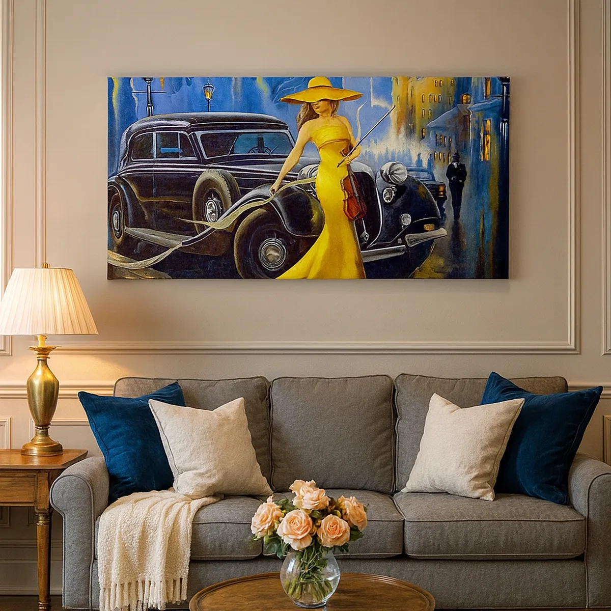 Bild auf Leinwand - Leinwandbild - Nocturne für Violine und Liebe - 30x30 cm