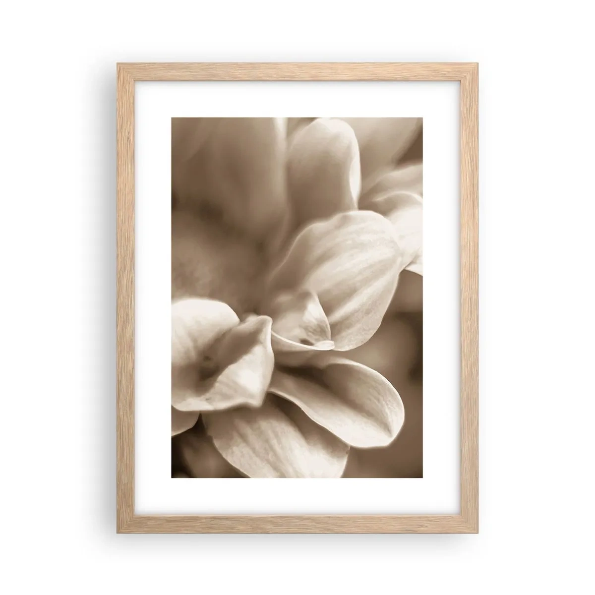 Poster in einem Rahmen aus heller Eiche - So sanft wie ein Lächeln - 30x40 cm