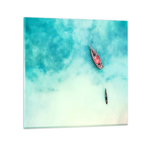 Glasbild - Bild auf glas - Denn an den Stränden von Sansibar, wenn der Wasserüberschuss ... - 60x60 cm