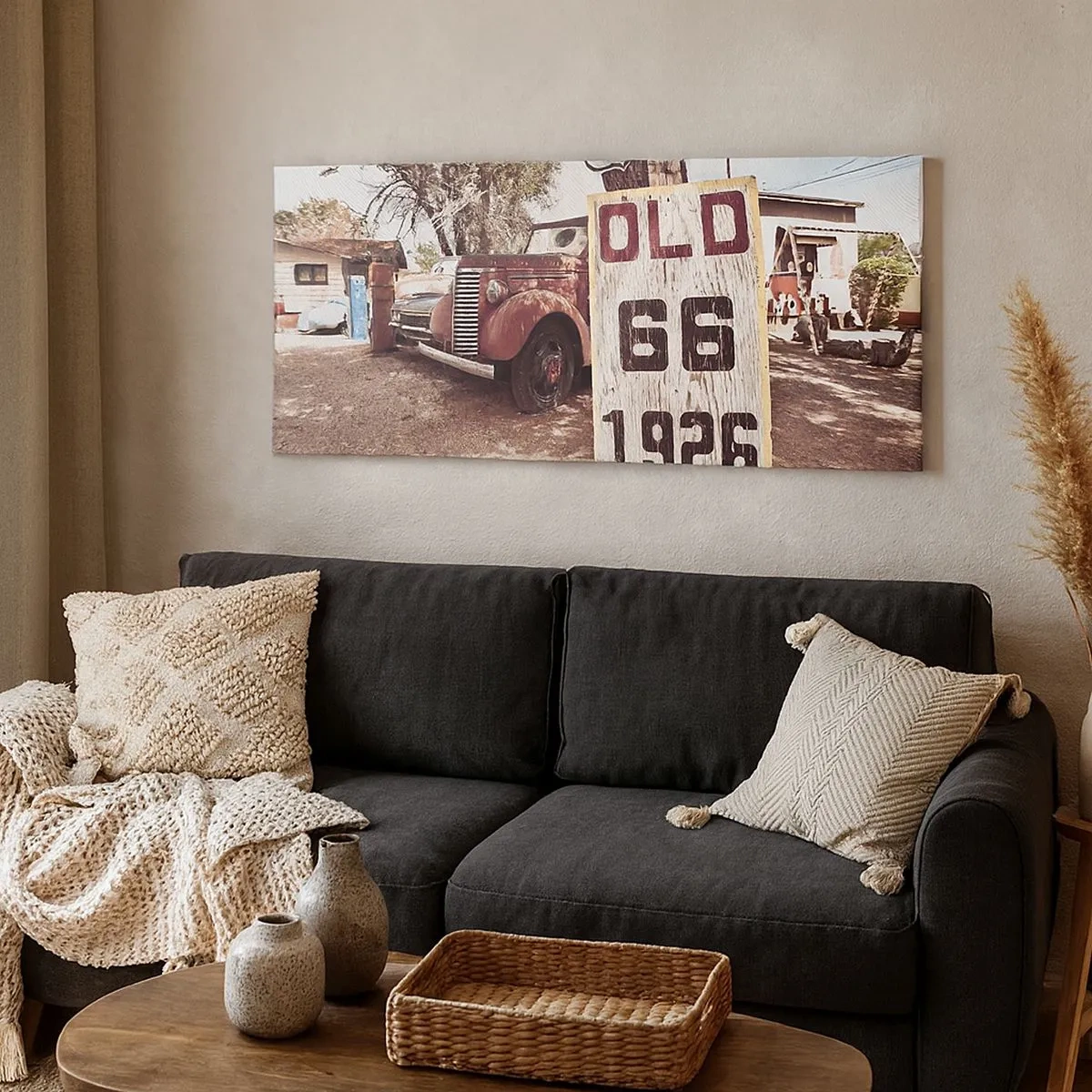 Bild auf Leinwand - Leinwandbild - Die Legende der amerikanischen Provinz - 100x40 cm