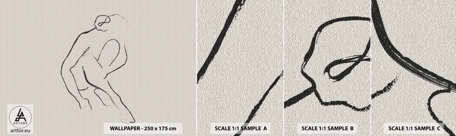 Fototapetenmuster Standard Eco - Intime Skizze - Minimalismus, Akt, Frau - 100x30 cm