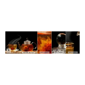 Fototapeten Muster Selbstklebend Deluxe Sticker - Die Magie und Kunst des Teezubereitens - Tee, Teekanne, Teetasse - 100x30 cm