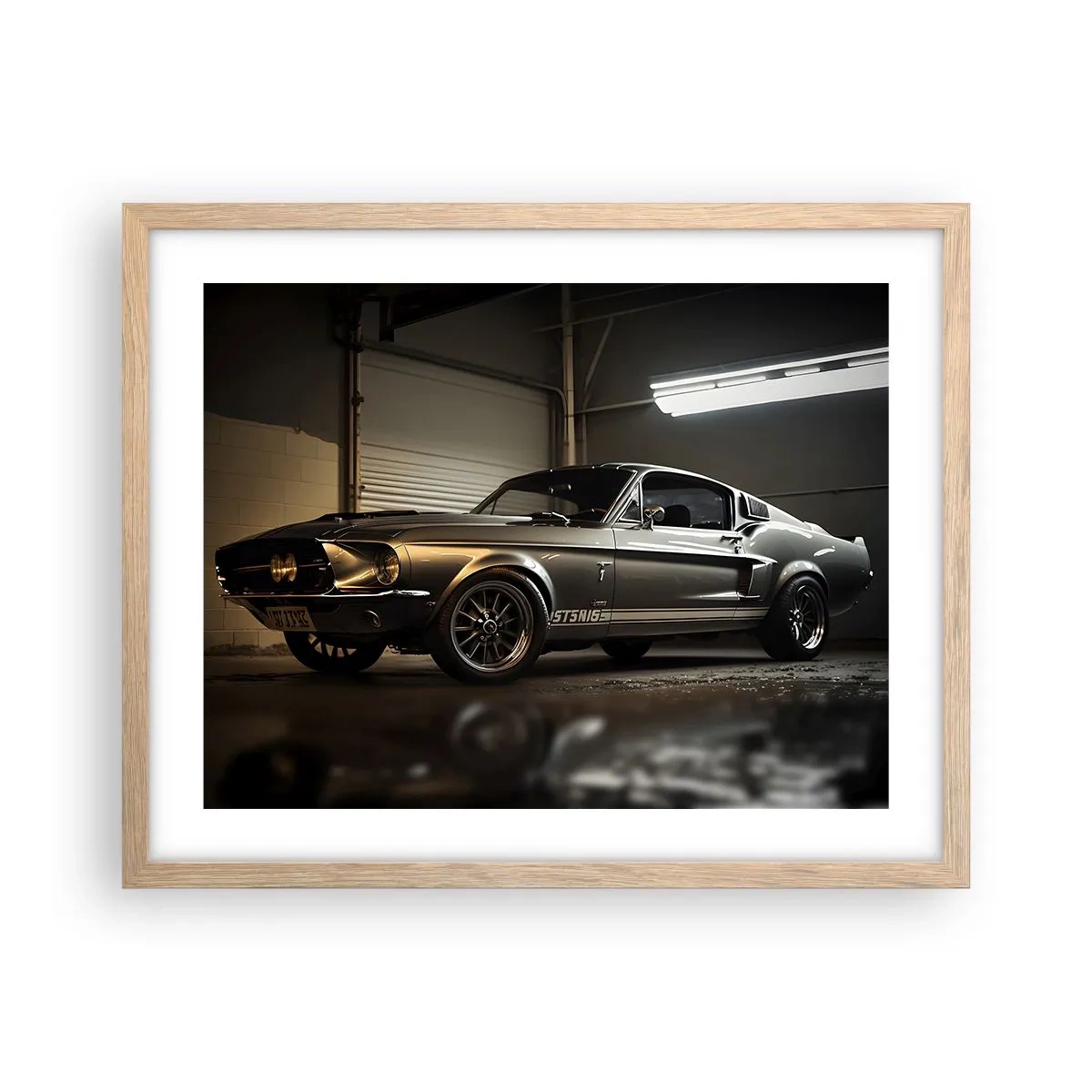 Poster in einem Rahmen aus heller Eiche - Zurück in die Vergangenheit - 50x40 cm