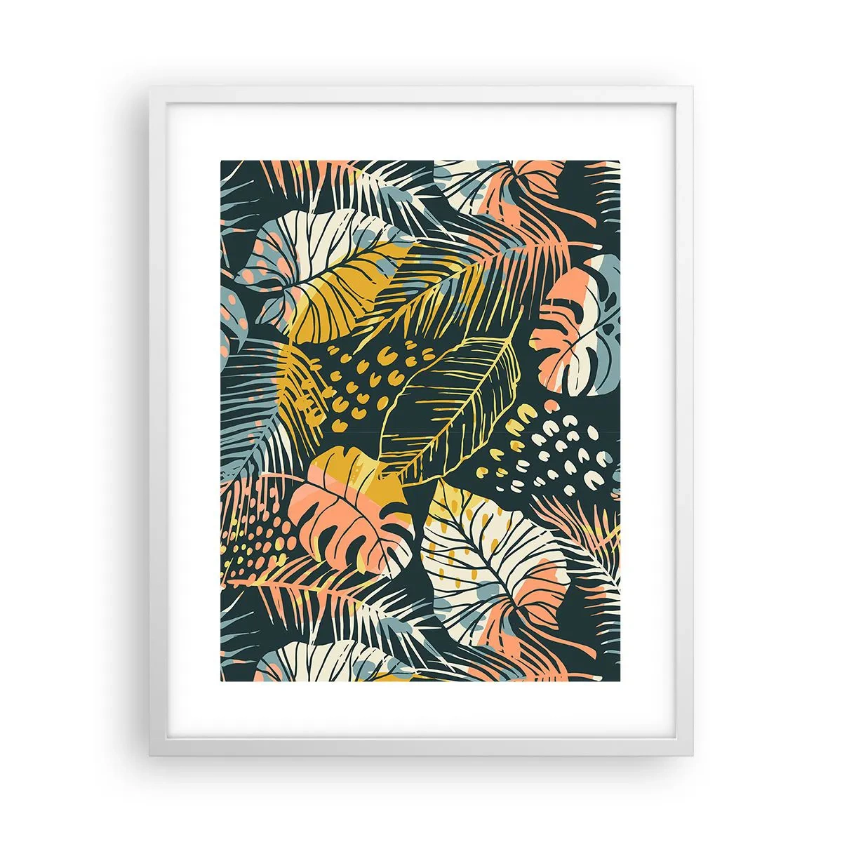 Poster in einem weißen Rahmen - Grüne Fantasie - 40x50 cm