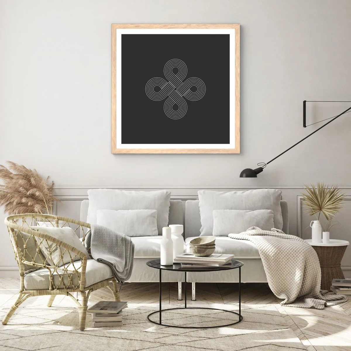 Poster in einem Rahmen aus heller Eiche - Im keltischen Geist - 40x40 cm