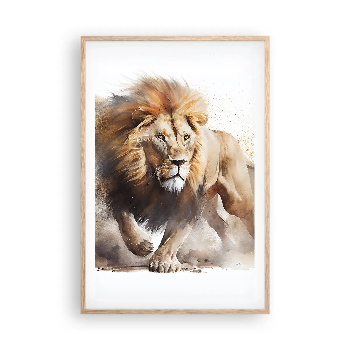 Poster in einem Rahmen aus heller Eiche - Der König zog um - 61x91 cm