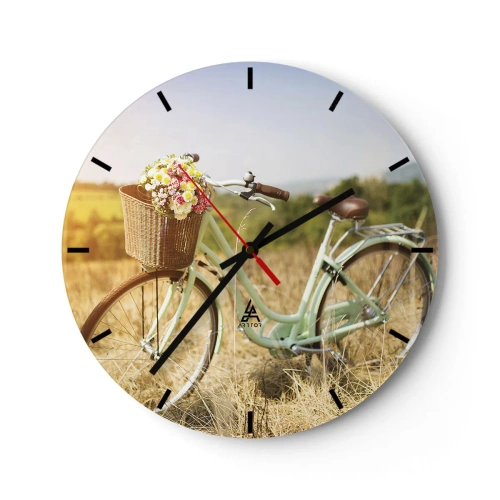 Wanduhr - Glasuhr - Ich bleibe eine Weile hier - 40x40 cm