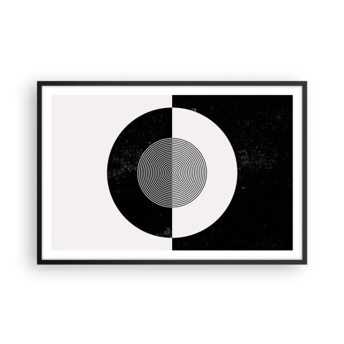 Poster in einem schwarzem Rahmen - Harmonie in Schwarz und Weiß - 91x61 cm