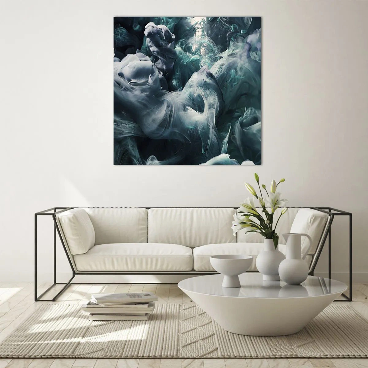 Glasbild - Bild auf glas - Farbbewegung - 40x40 cm