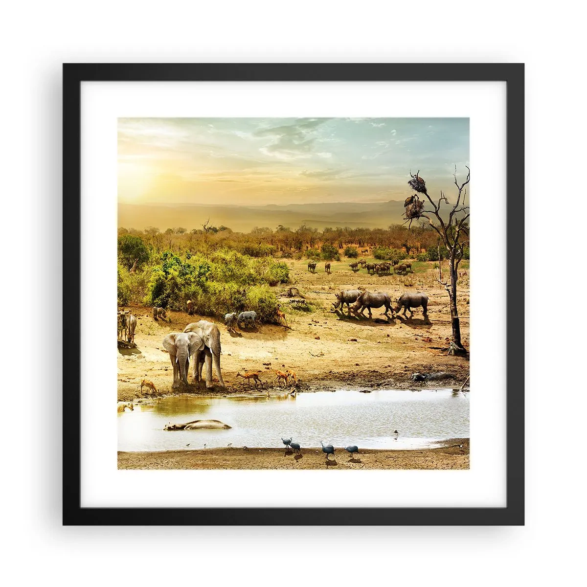 Poster in einem schwarzem Rahmen - Ein Fluss floss aus Eden ... - 40x40 cm