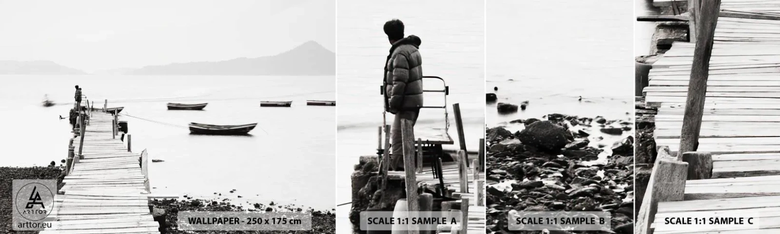 Fototapeten Muster Selbstklebend Deluxe Sticker - Ruhig und sauber über dem Wasser - Landschaft, See, Łódź - 100x30 cm