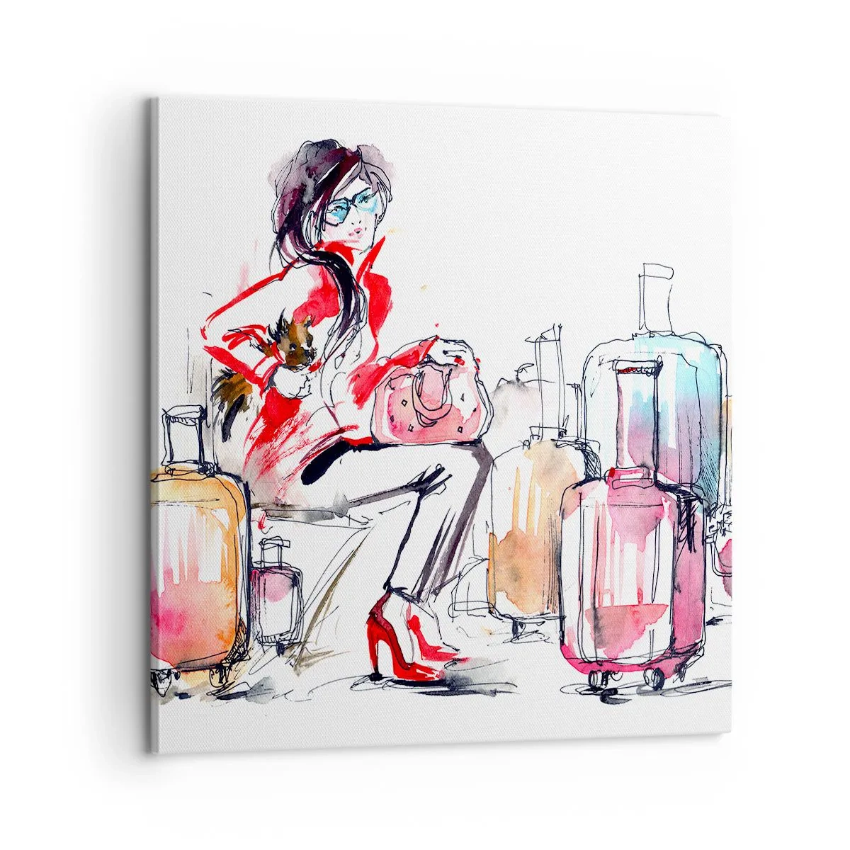 Bild auf Leinwand - Leinwandbild - Setzen wir uns vor der Reise hin - 60x60 cm