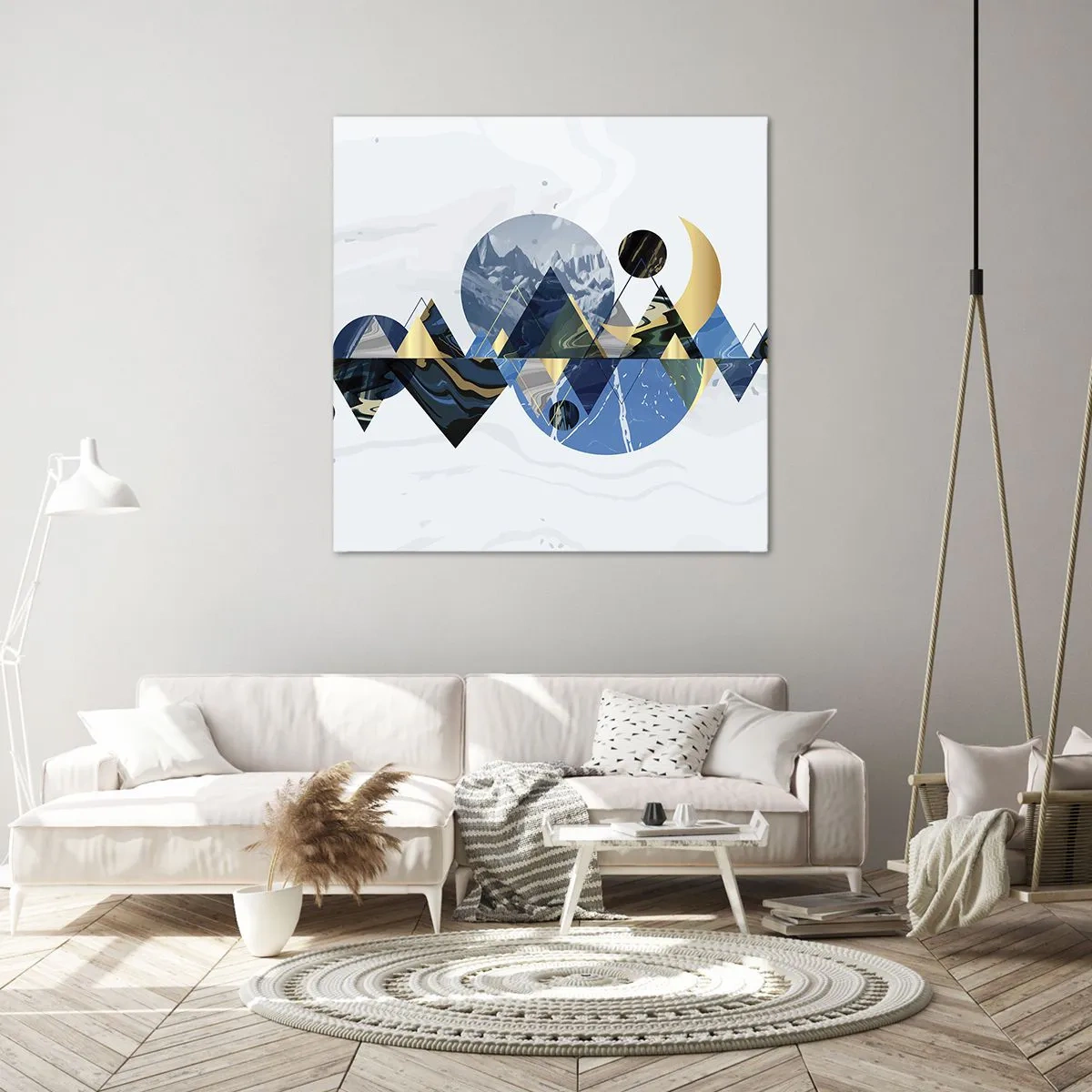 Bild auf Leinwand - Leinwandbild - Geometrische Landschaft - 70x70 cm