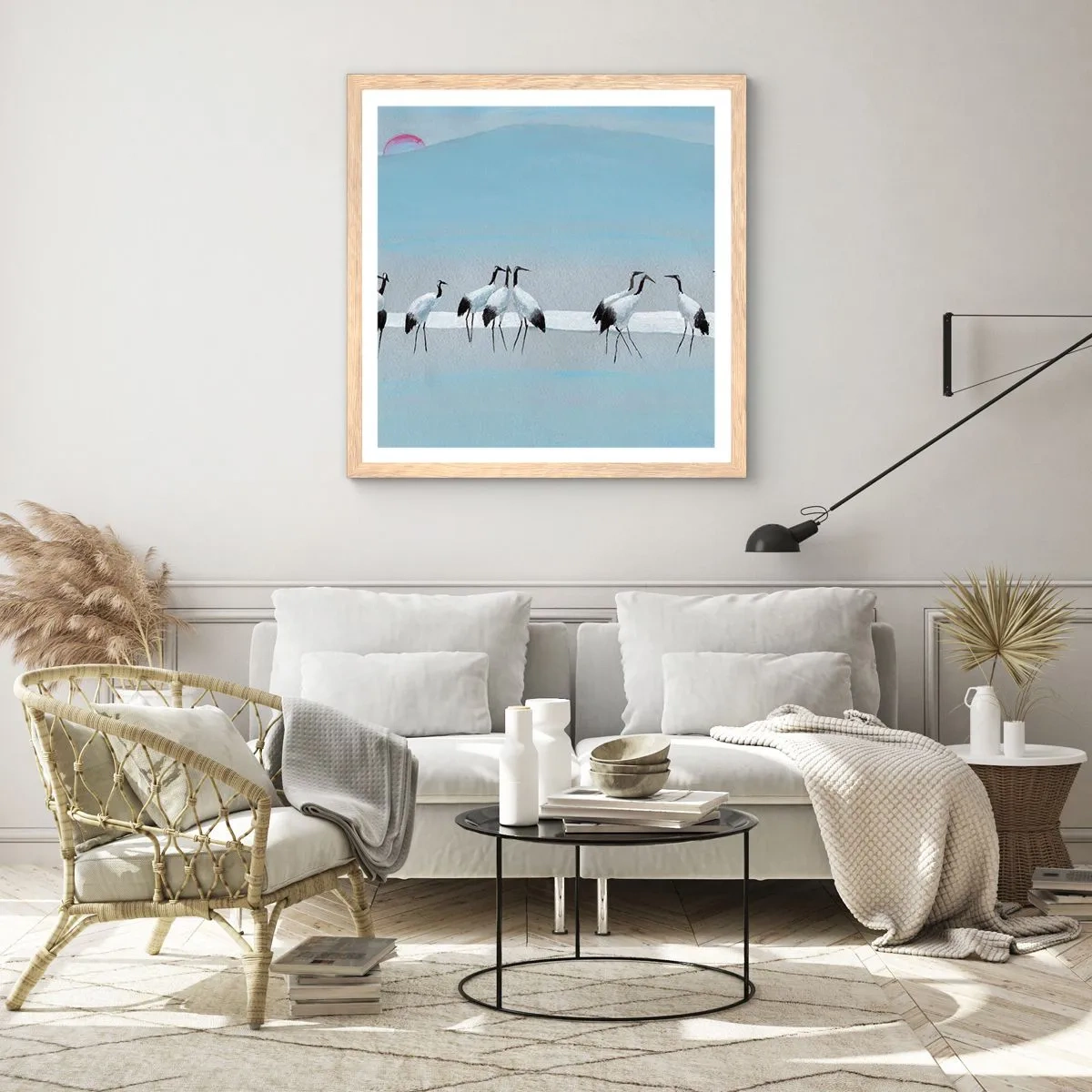 Poster in einem Rahmen aus heller Eiche - Nach einem heißen Tag - 40x40 cm