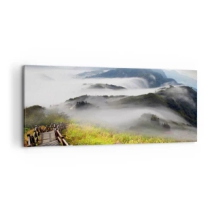 Bild auf Leinwand - Leinwandbild - Gewebt aus Lichtschein und Nebel - 100x40 cm