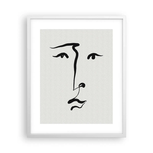 Poster in einem weißen Rahmen - Porträt mit einer Zeile - 40x50 cm